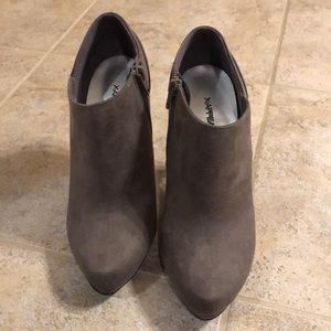 Grey booties with heel
